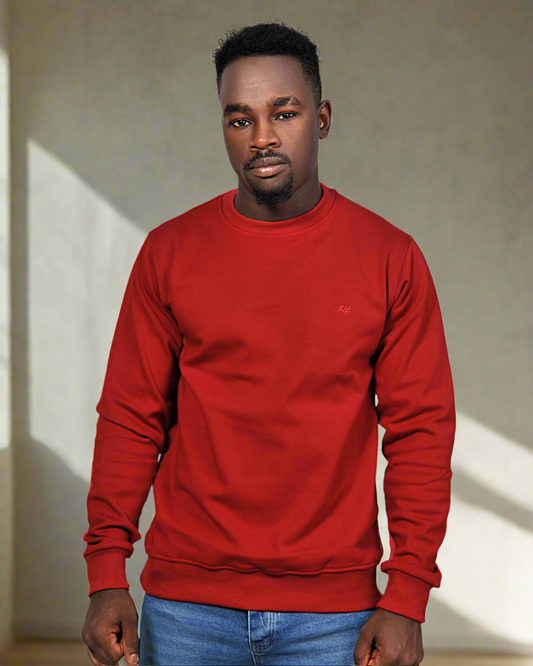 2H #9342 Brick Red Round Neck Sweater