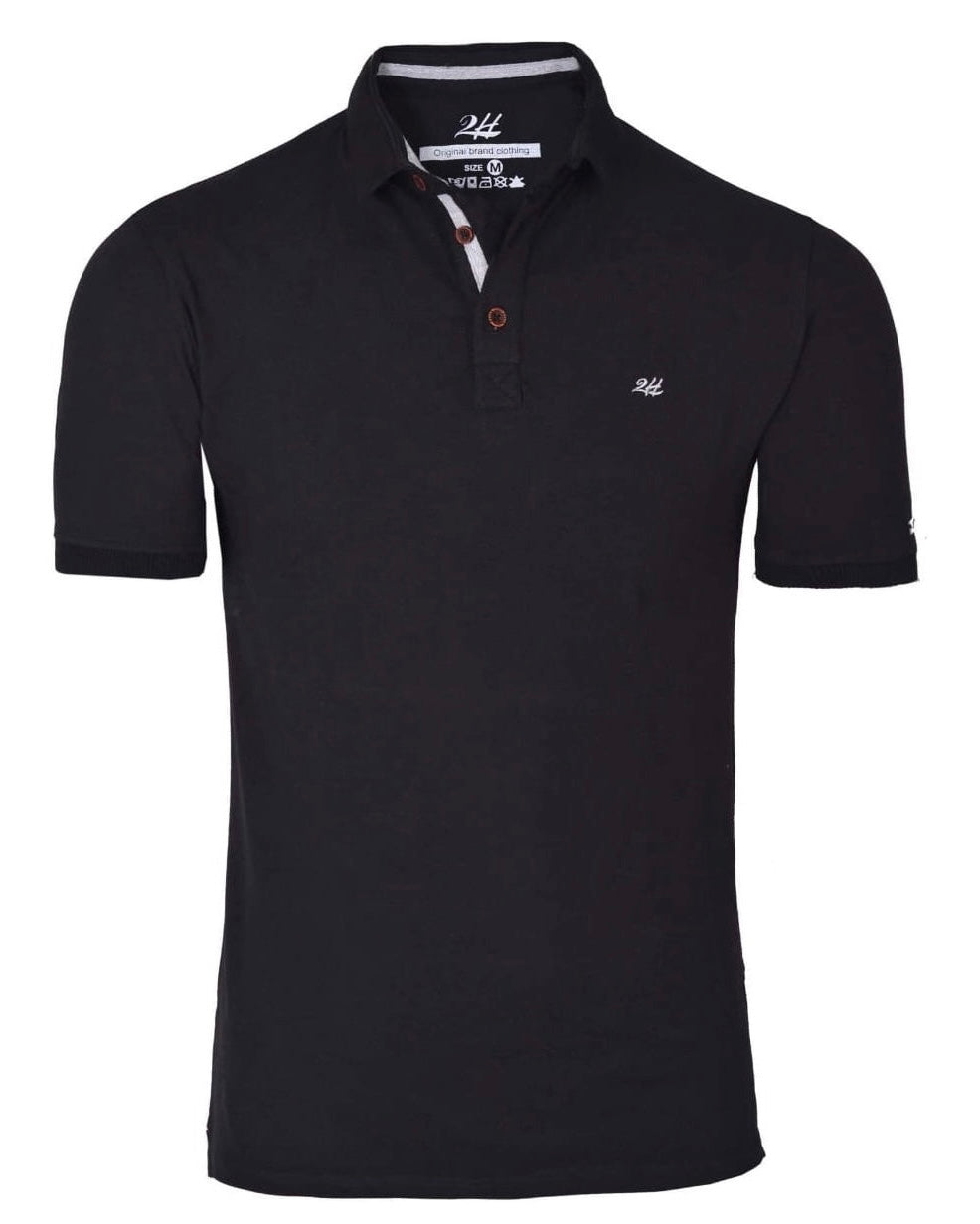 2H #77032 Black Polo T-shirt