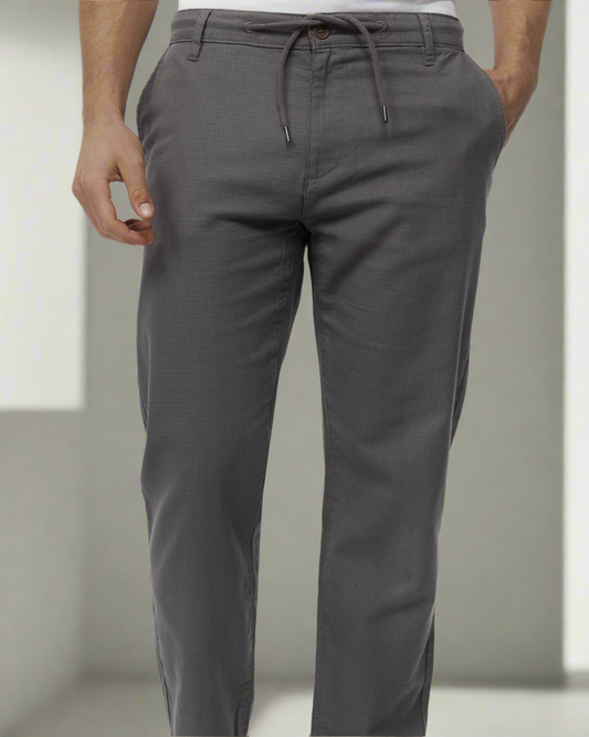 2H Gray Chinos Cotton Pant with rope