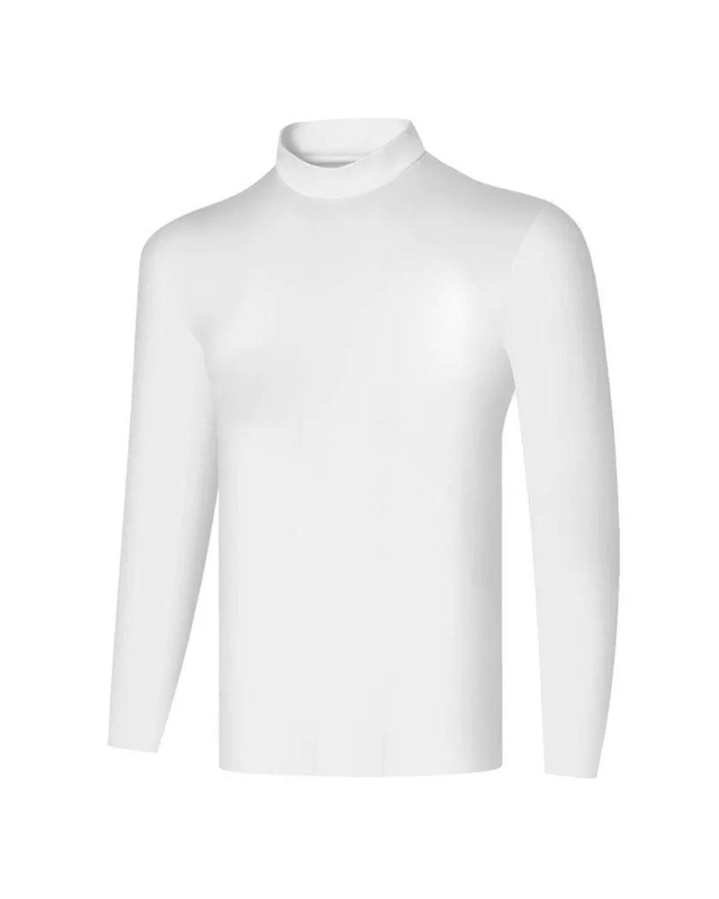 2H White High Neck Long Sleeve Sweater