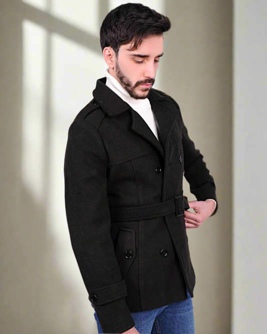 SALE! 2H Black Coat Double-Breasted Jacket