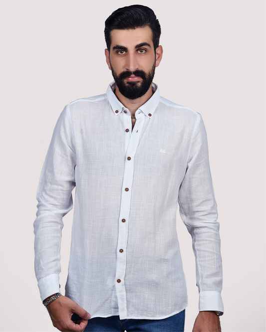 2H White Linen Shirt