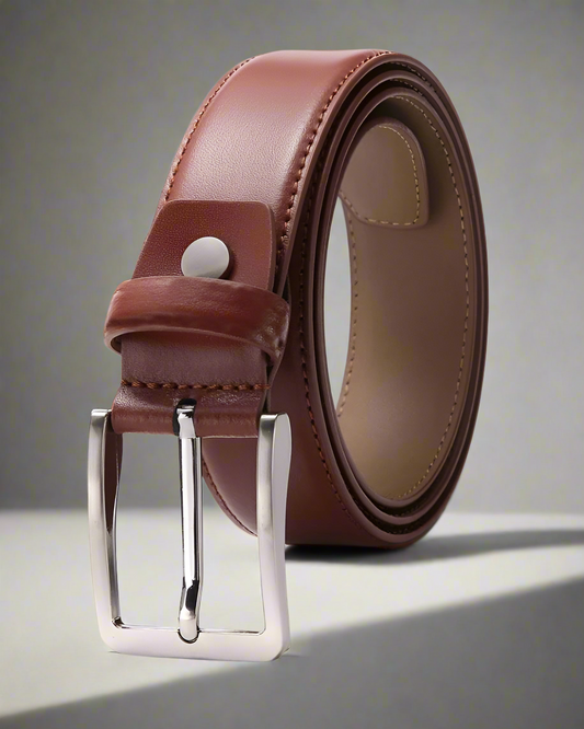 2H Havane Genuine Leather Formal Belt