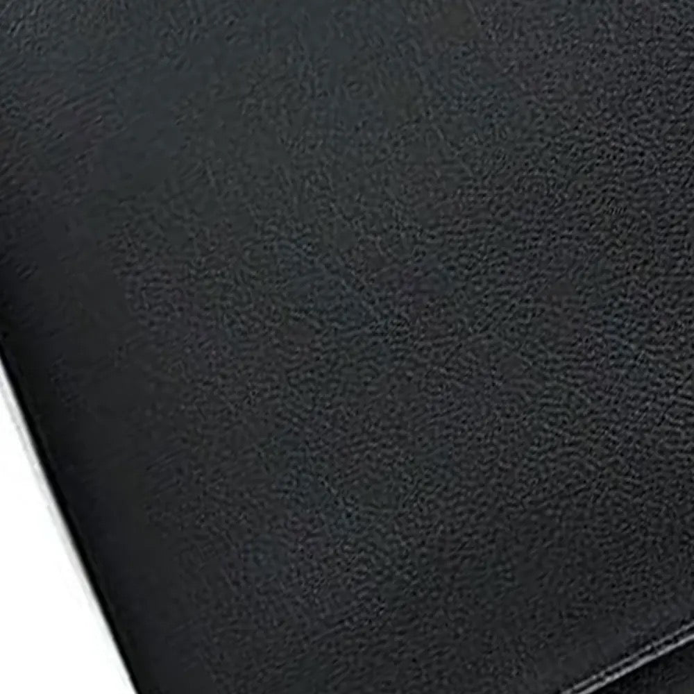 2H #6018 Black Genuine leather long wallet