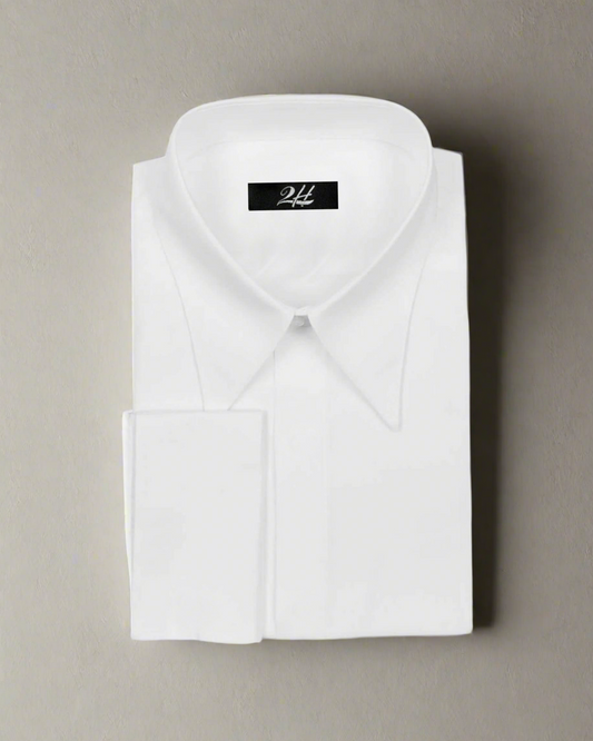 2H White Formal Straight Classic Shirt