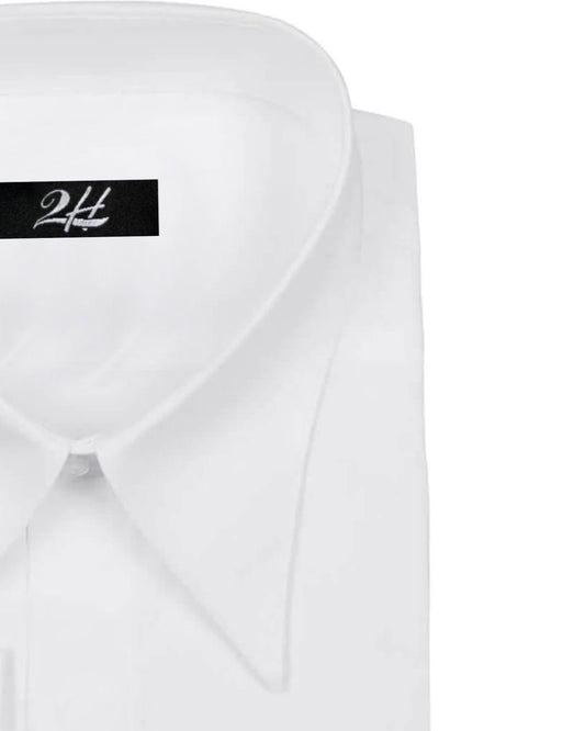 2H White Formal Straight Classic Shirt