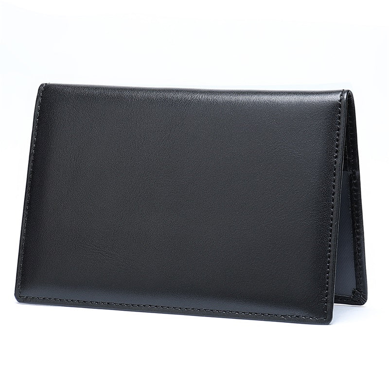 2H #8990 Black Passport Holder Genuine Leather Wallet