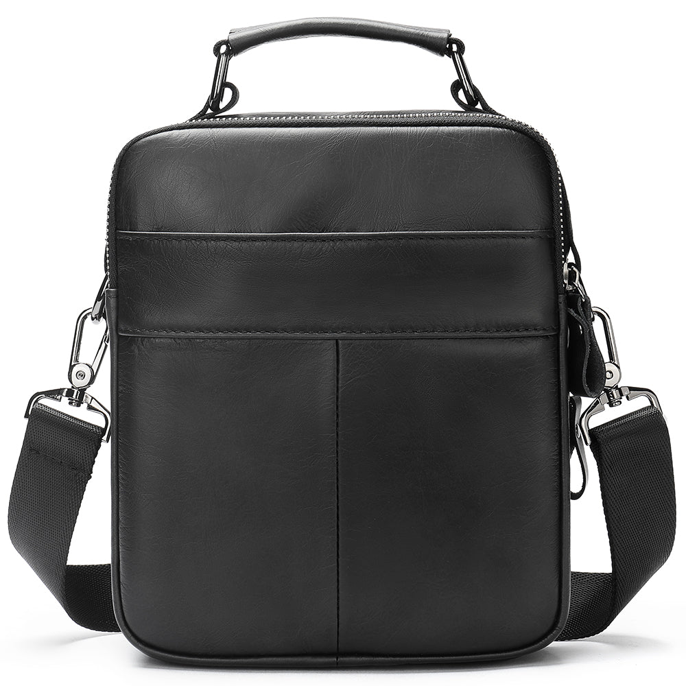 2H #6535 Black Genuine Leather Bag