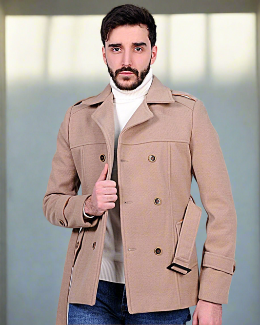 SALE! 2H Beige Coat Double-Breasted Jacket