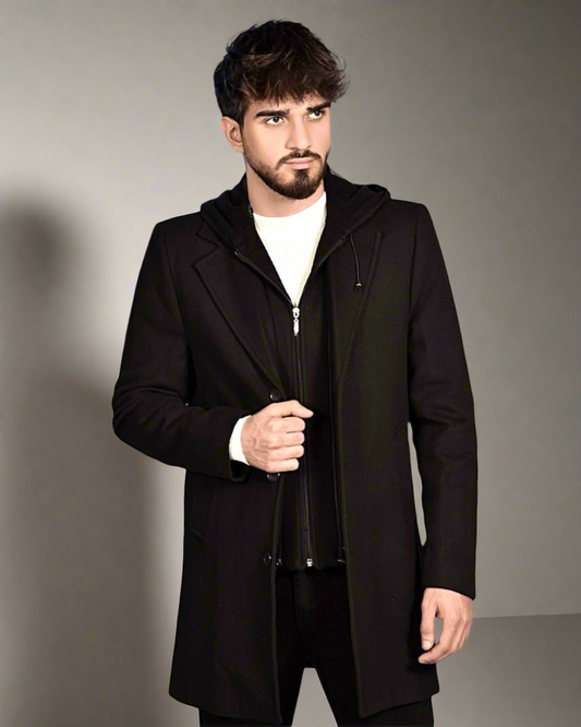 2H Black Coat Jacket