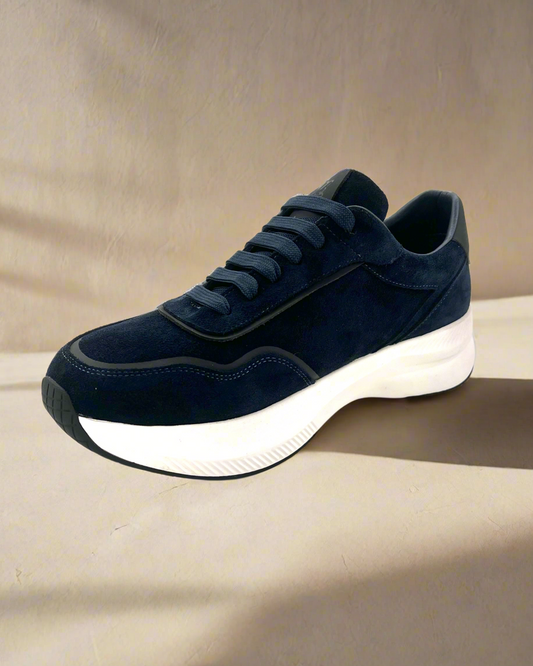 2H #s8031-479 Genuine Leather Navy Casual Shoes