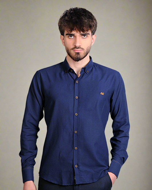 2H Navy Cotton Shirt