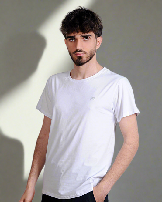 2H #CX81400 White Short Sleeve Basic T-shirt