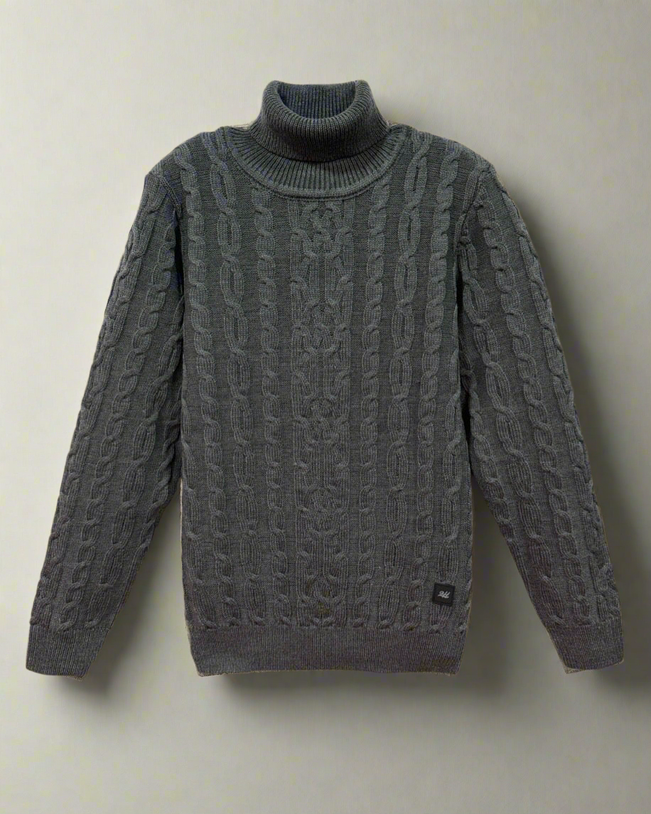 SALE! 2H #303 Gray High Neck Knitted Sweater