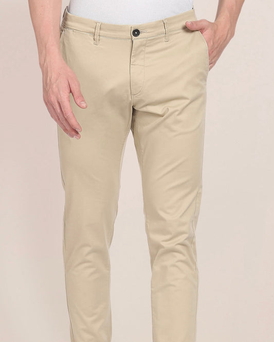 2H Plain Light Beige Chinos Pant