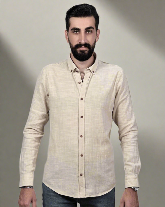 2H Beige Linen Shirt