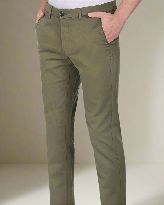 2H Green Plain Chinos Pant