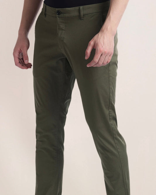 2H #250923 Army Green Embossed Chinos Pant