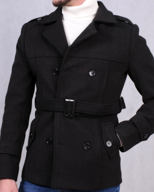 SALE! 2H Black Coat Double-Breasted Jacket