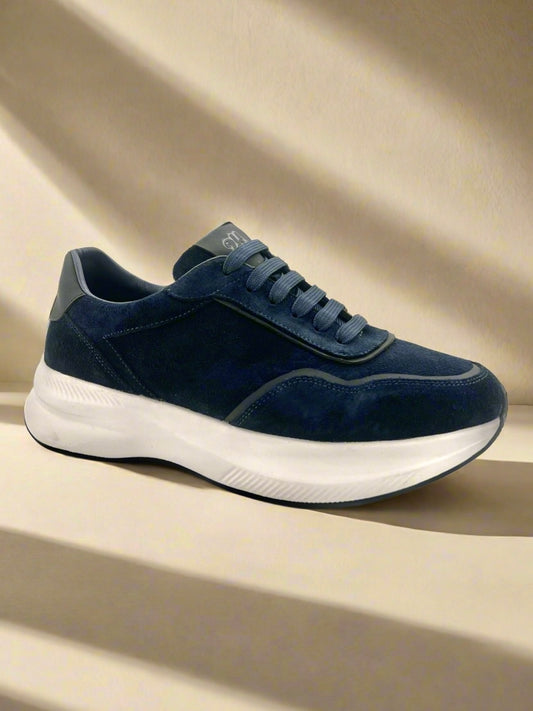 2H #s8031-479 Genuine Leather Navy Casual Shoes