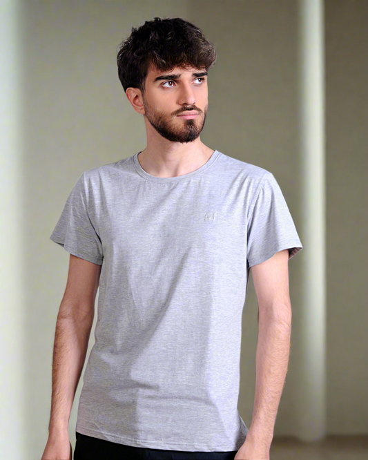 2H #CX81400 Gray Short Sleeve Basic T-shirt