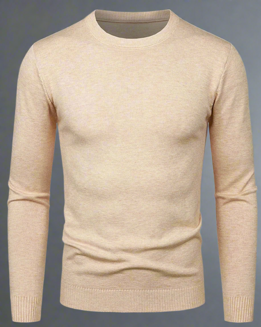 2H #1860-30 Beige Round Neck Sweater