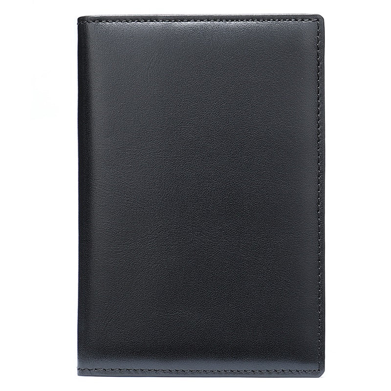 2H #8990 Black Passport Holder Genuine Leather Wallet