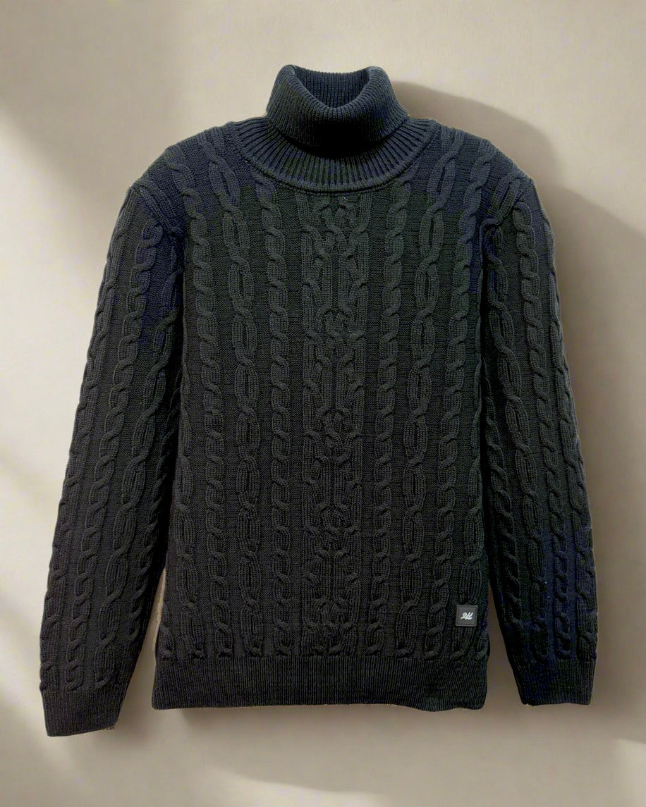 SALE! 2H #303 Black High Neck Knitted Sweater