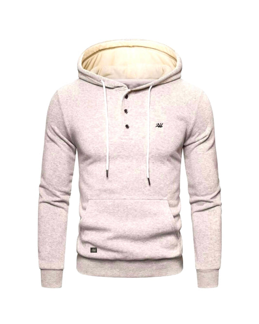 2H #6318 Greige Men Sweater Cotton Hoodie