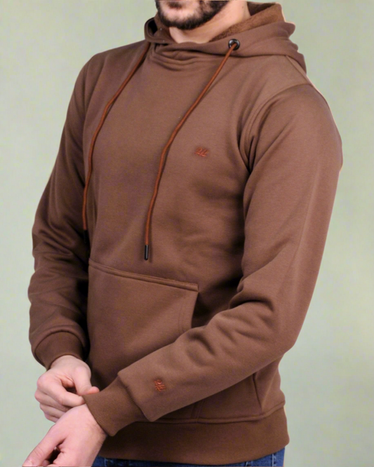 2H #Brown White Men Sweater Cotton Hoodie