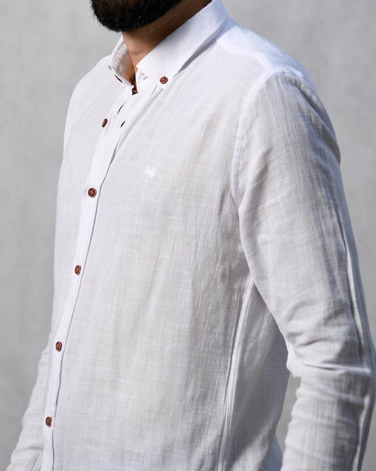 2H White Linen Shirt