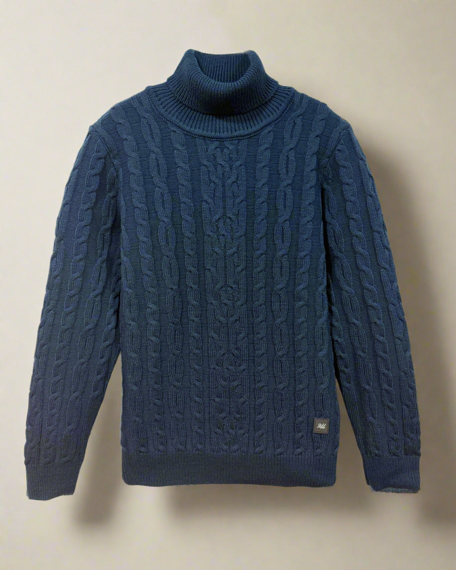 SALE! 2H #303 Navy High Neck Knitted Sweater