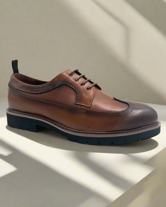 2H #010 Genuine Leather Brown Classic Shoes