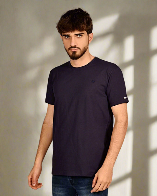 2H Navy Blue Short Sleeve Basic T-shirt