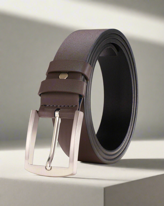 2H Brown Genuine Leather Casual Belt