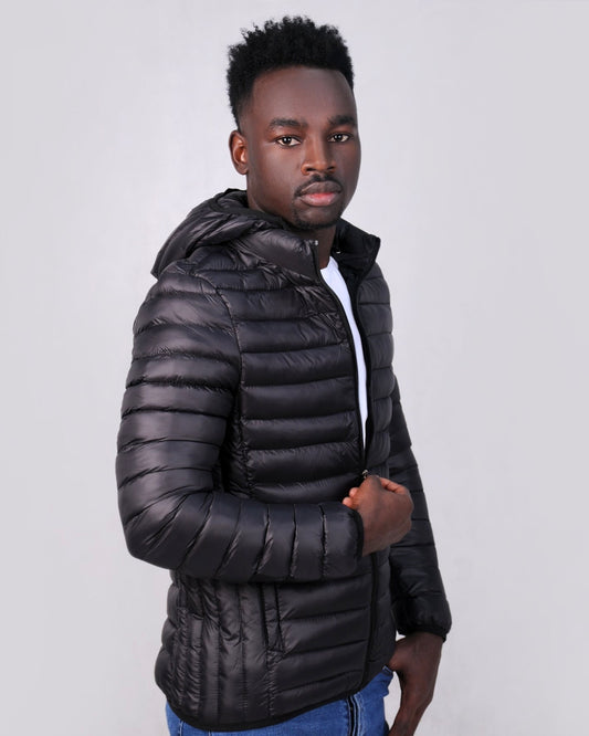 2H Black Lightweight Puffer Jacket