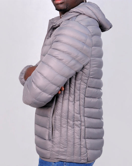 2H Gray Lightweight Puffer Jacket