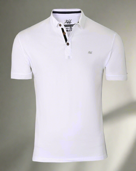 2H #77032 White Polo T-shirt