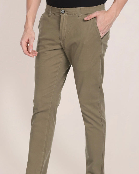 2H Dark Beige Plain Chinos Pant