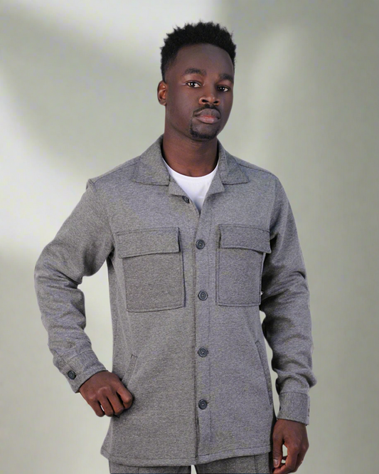 SALE! 2H #8008 Gray Cotton with Pockets Casual Jacket