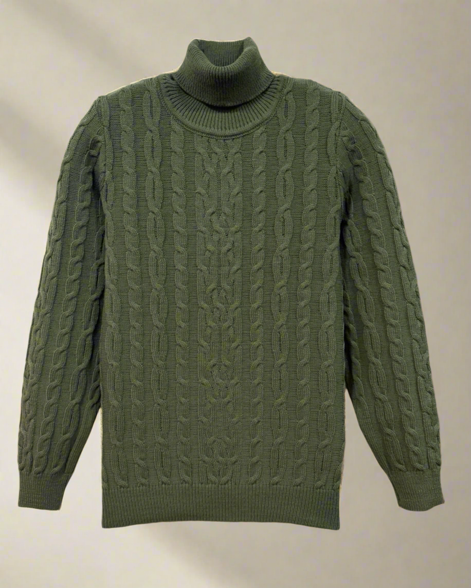 SALE! 2H #303 Olive Green High Neck Knitted Sweater