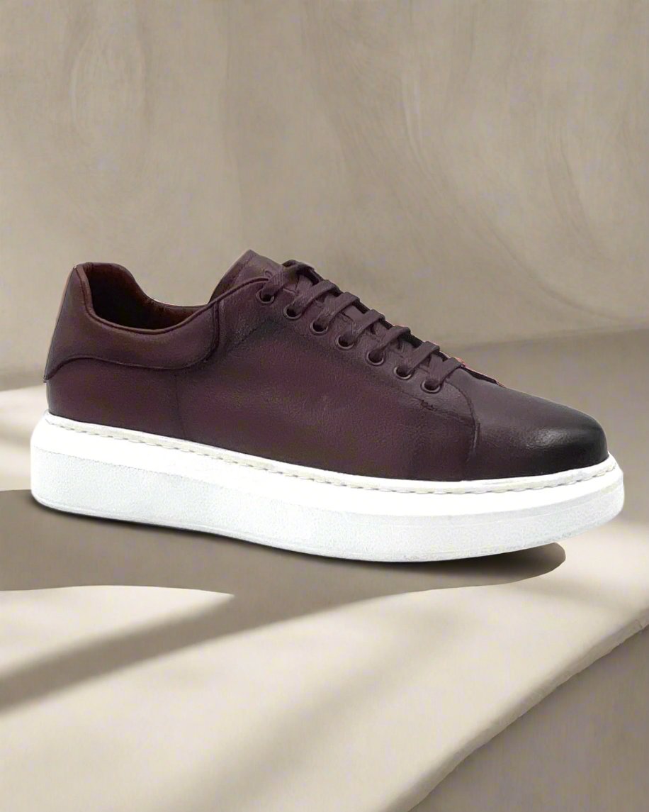 2H #013 Genuine Leather Brown Casual Shoes