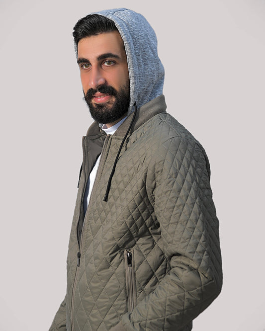 SALE! 2H Beige Moving hooded casual Jacket