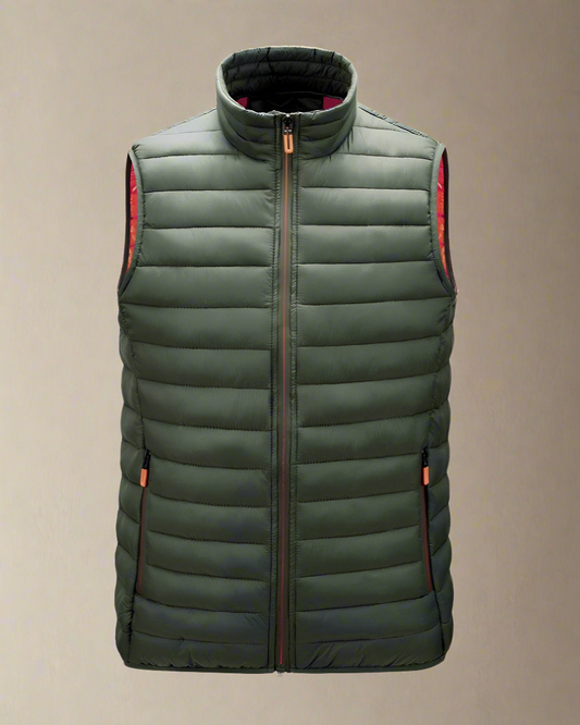 2H Green Puffer Lightweight Gilet