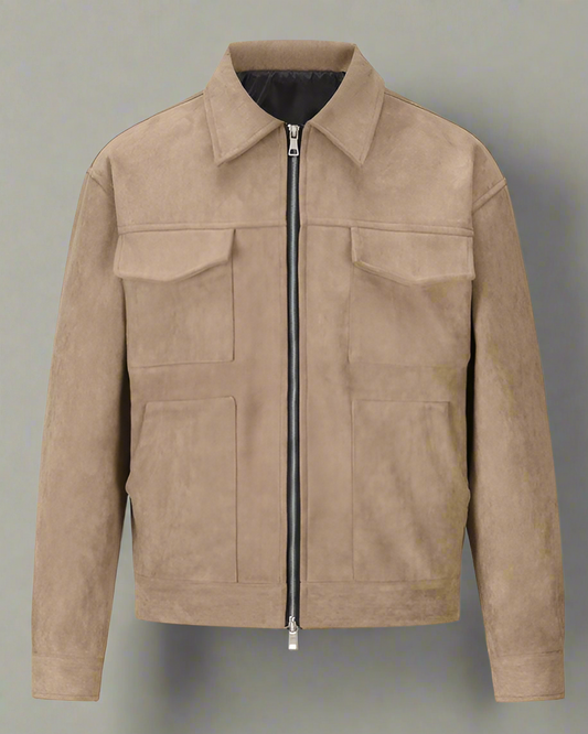 2H Beige Chamois Casual Jacket