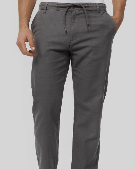 2H Gray Chinos Cotton Pant with rope