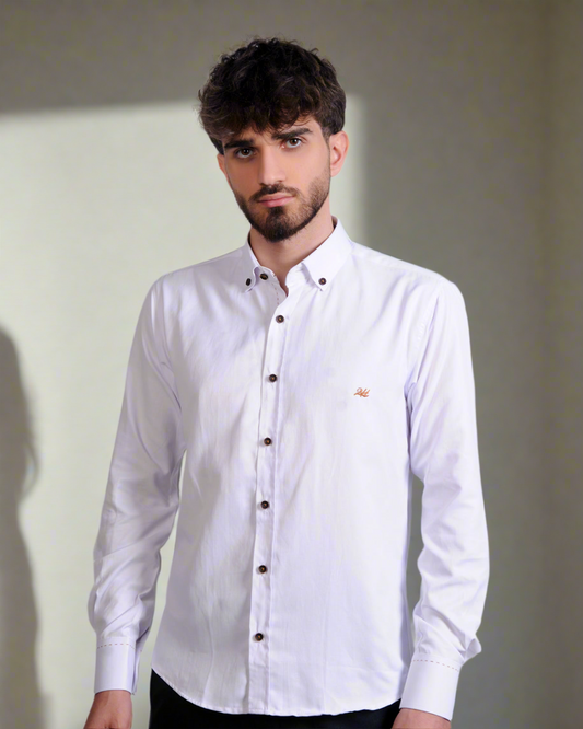 2H White Cotton Shirt