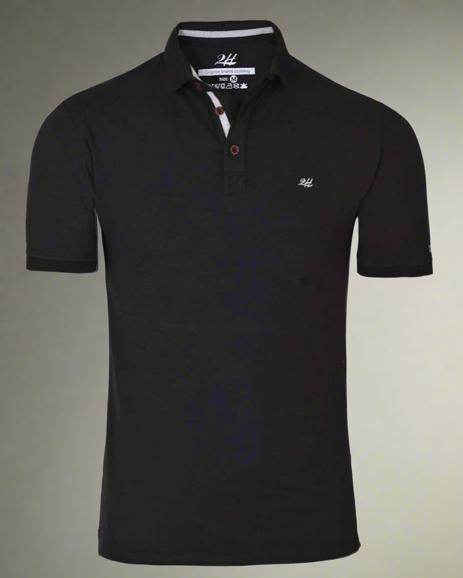 2H #77032 Black Polo T-shirt