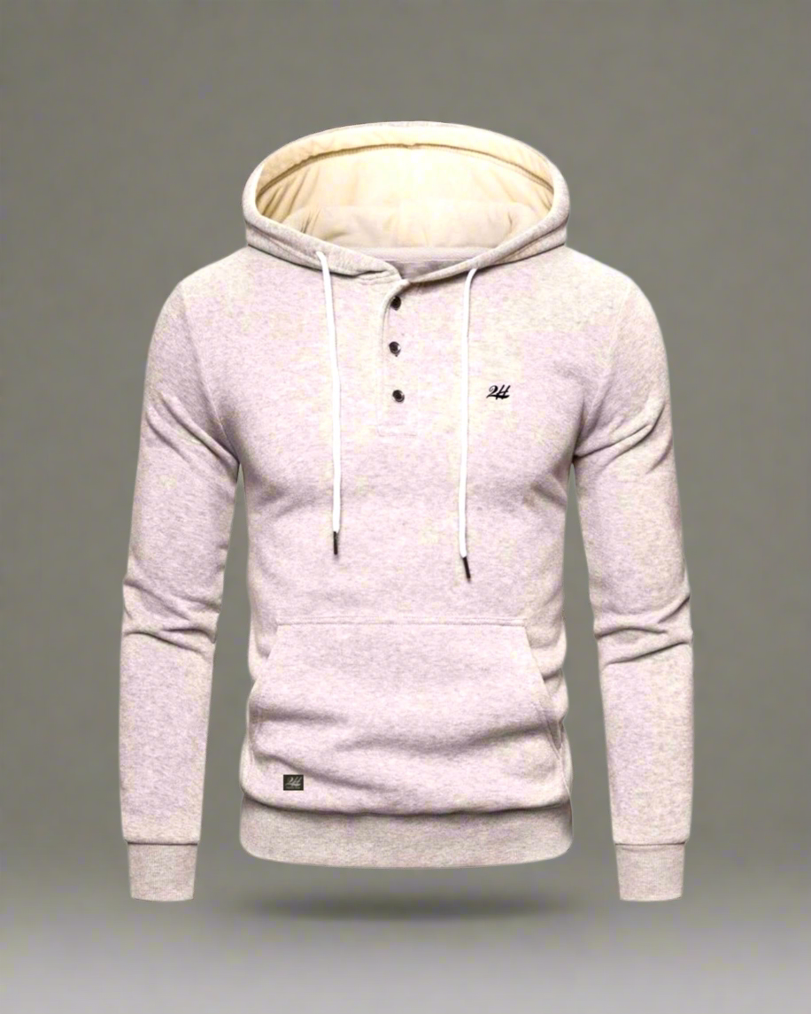 SALE! 2H #6318 Greige Men Sweater Cotton Hoodie