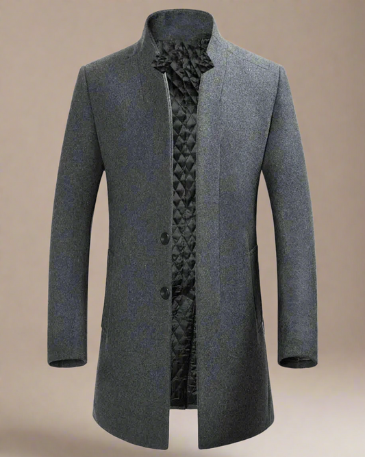 2H Gray High Neck Coat Jacket